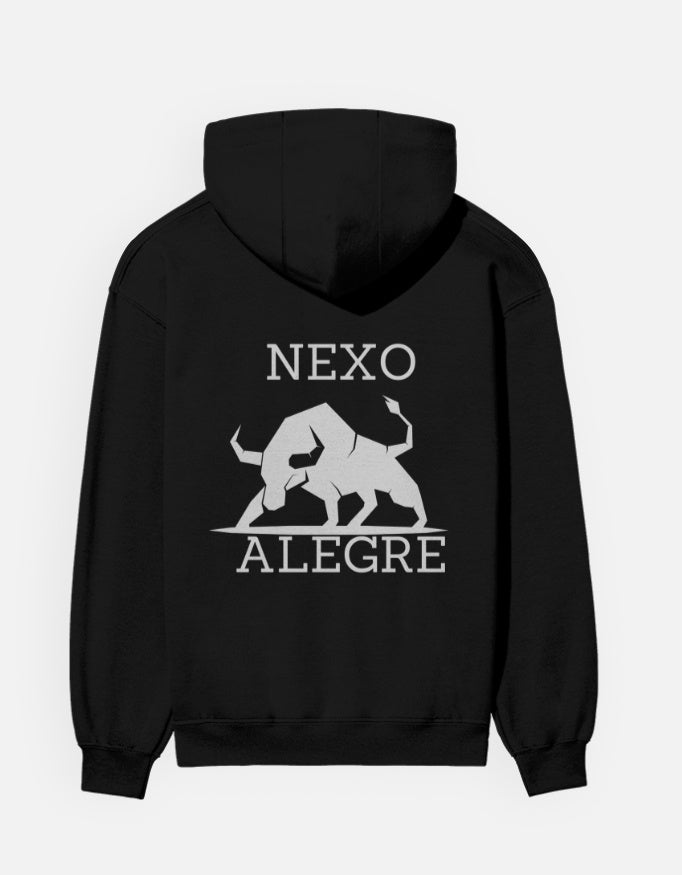 Black hoodie with Spanish Bull print on the back
