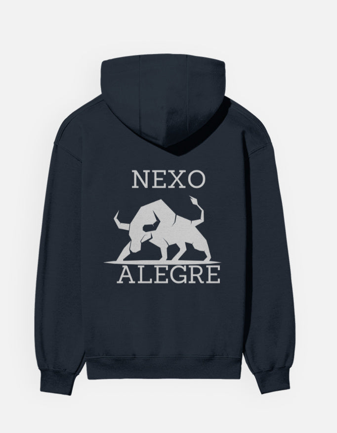 Navy Blue hoodie with Spanish Bull print on the back