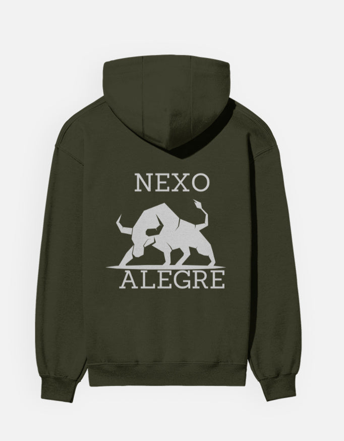 Olive Green hoodie with Spanish Bull print on the back