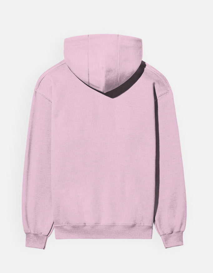 Baby Pink hoodie with Spanish Bull print having plane back
