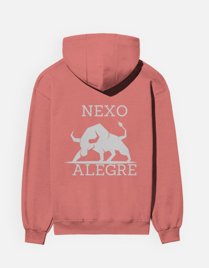 Coral hoodie with Spanish Bull print on the back