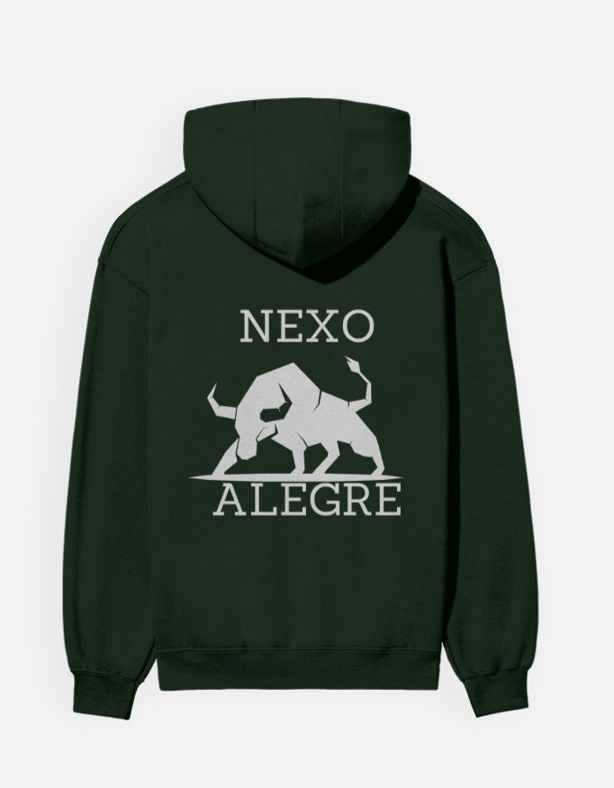 Bottle Green hoodie with Spanish Bull print on the back