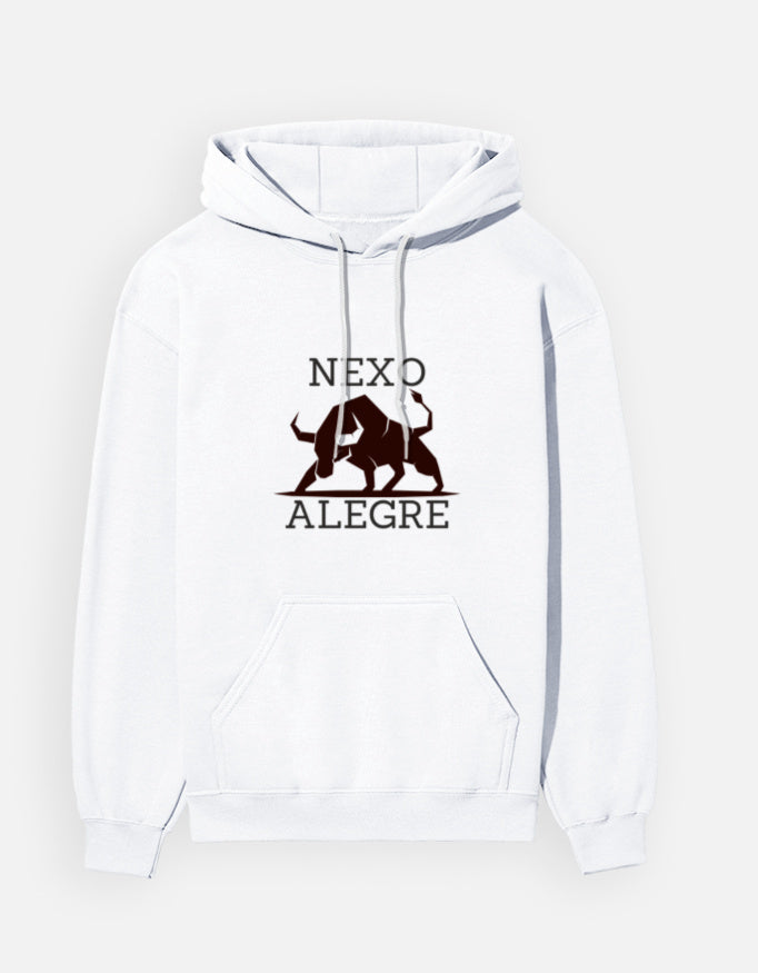 White hoodie with Spanish Bull print