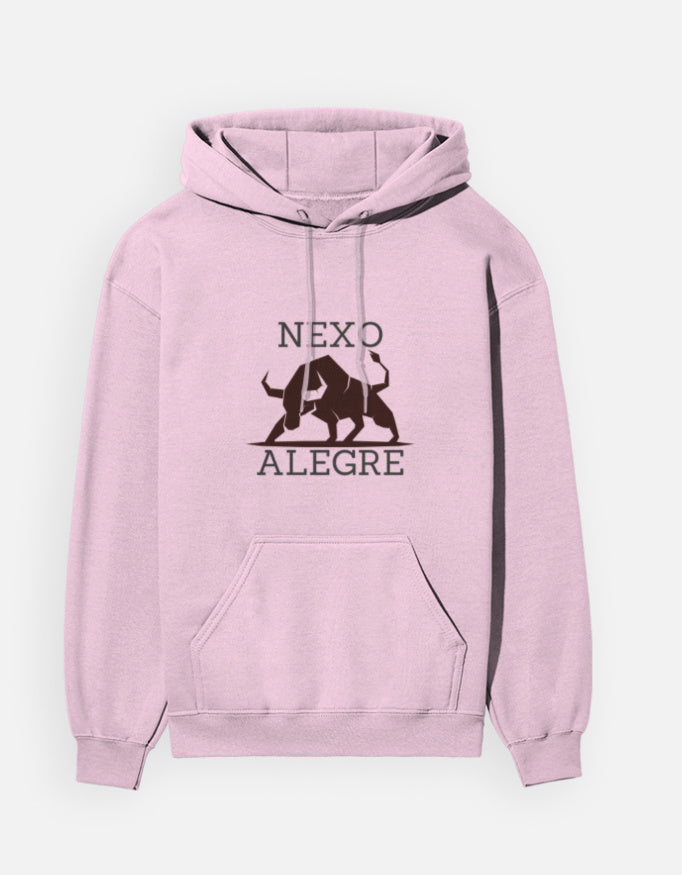 Baby Pink hoodie with Spanish Bull print