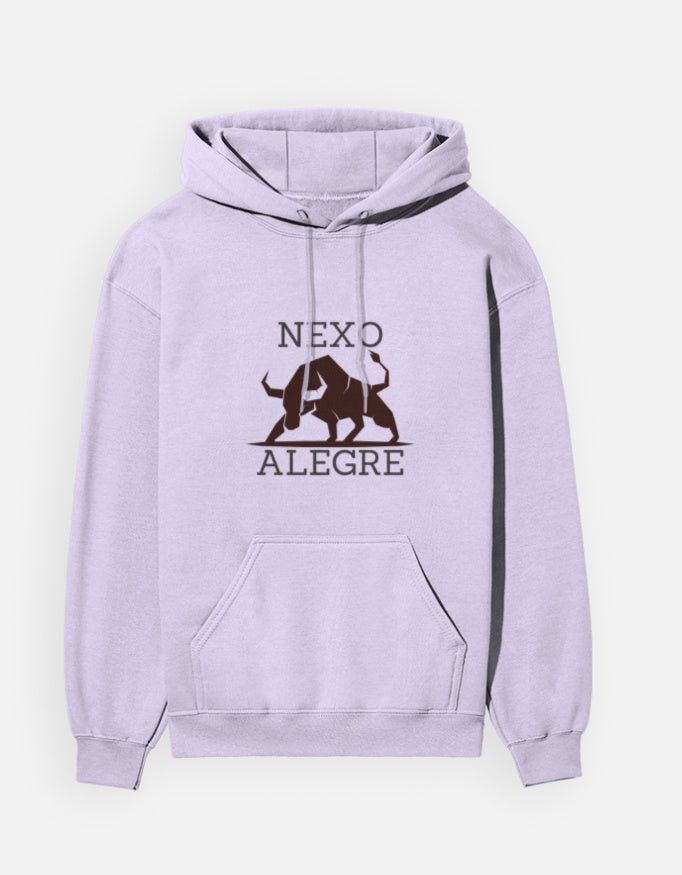 Lavender hoodie with Spanish Bull print
