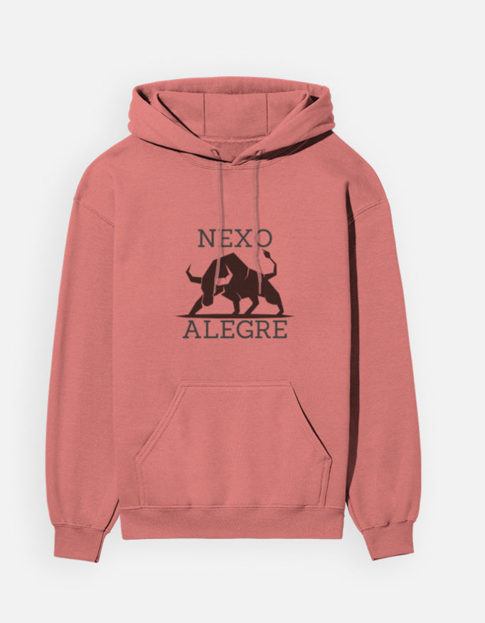 Coral hoodie with Spanish Bull print