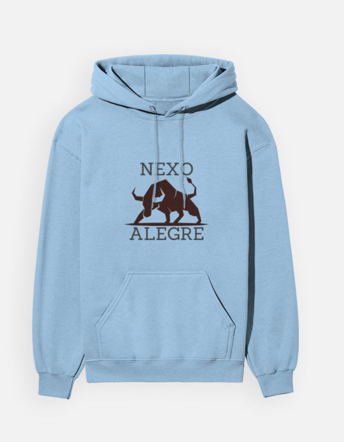 Baby Blue hoodie with Spanish Bull print