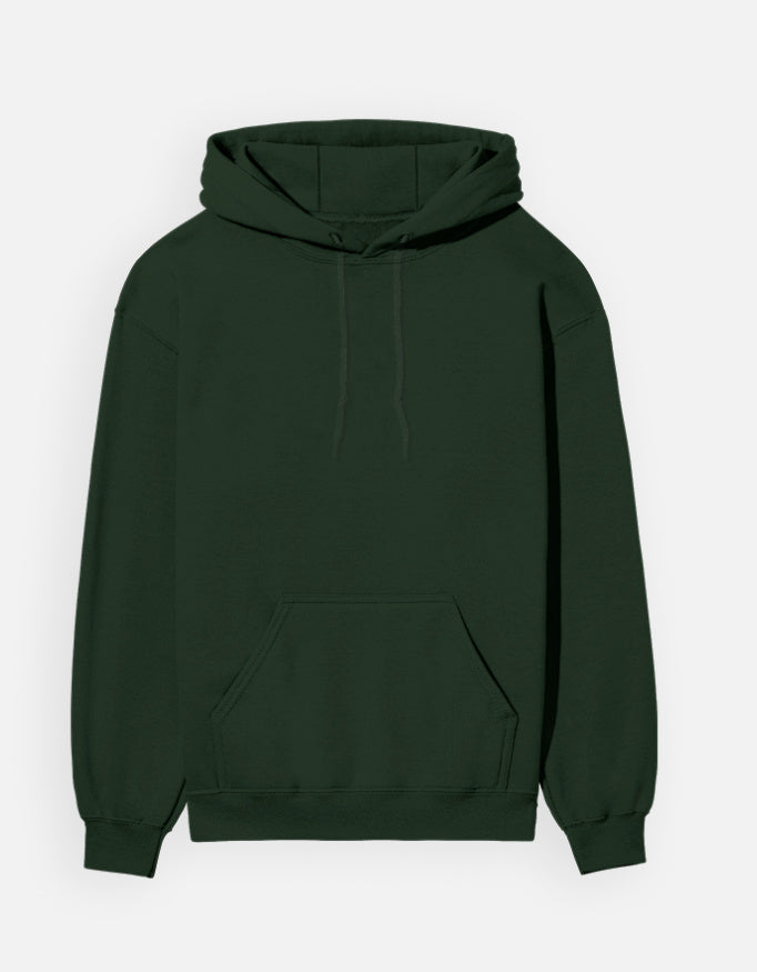 Bottle Green hoodie plane front with Spanish Bull print on the back