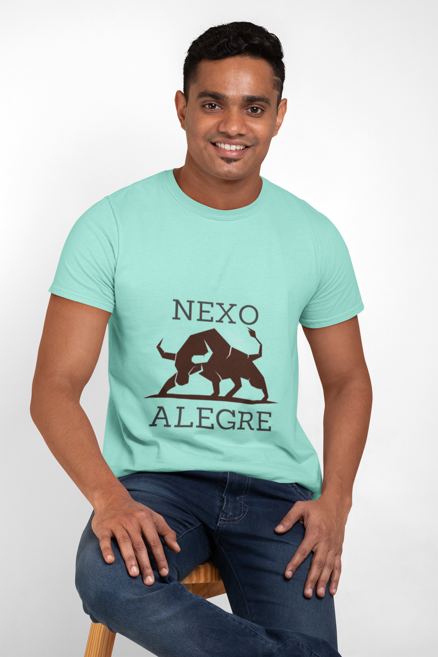 Mint Stretchy t-shirt with Spanish Bull print.